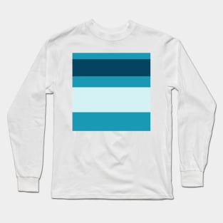 A gorgeous consistency of Ice, Tiffany Blue, Blue-Green and Marine Blue stripes. Long Sleeve T-Shirt